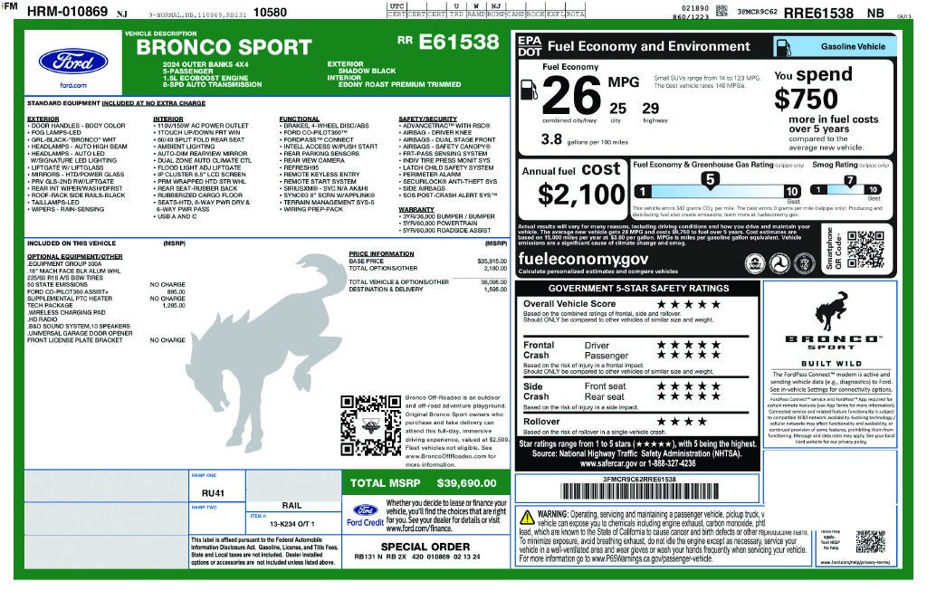 2024 Ford Bronco Sport Outer Banks