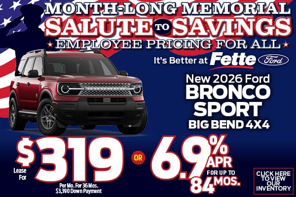 New 2026 Ford Lease for BRONCO SPORT BIG BEND 