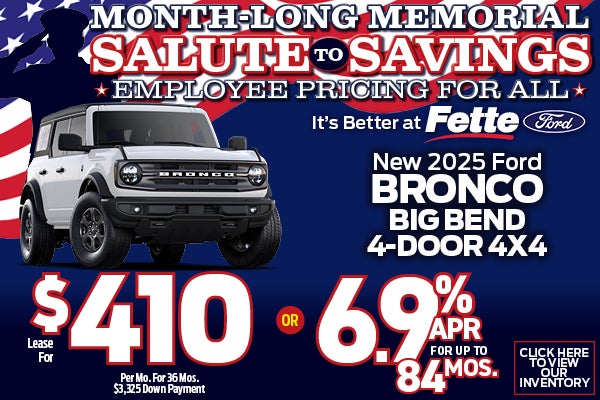 New 2025 Ford BRONCO BIG BEND 4-DOOR 4X4