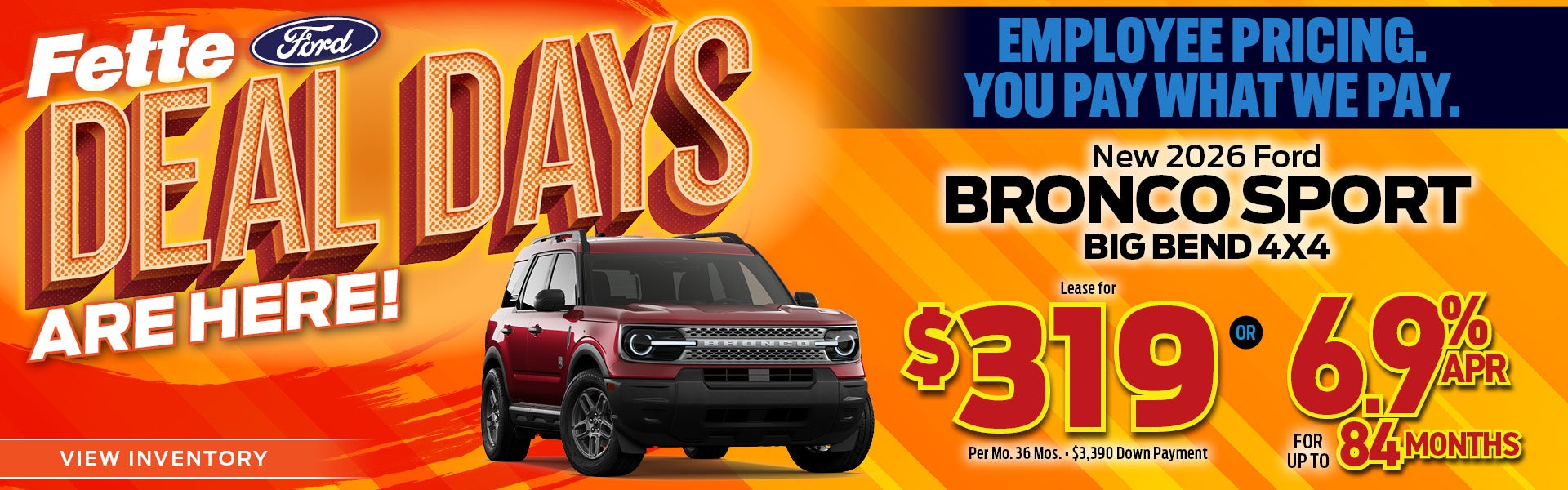 New 2026 Ford Lease for BRONCO SPORT BIG BEND 