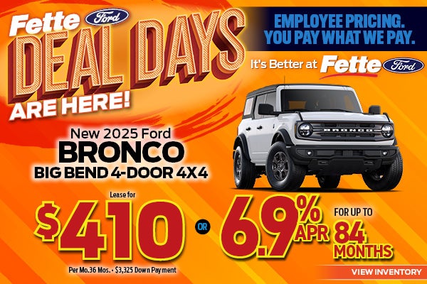 New 2025 Ford BRONCO BIG BEND 4-DOOR 4X4